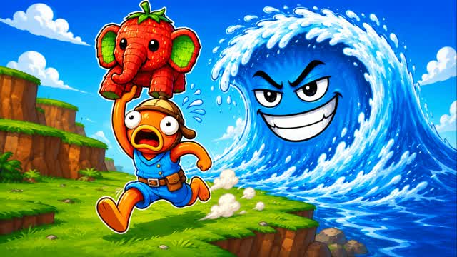 Escape The Tsunami For Brainrots — Fortnite Creative map
