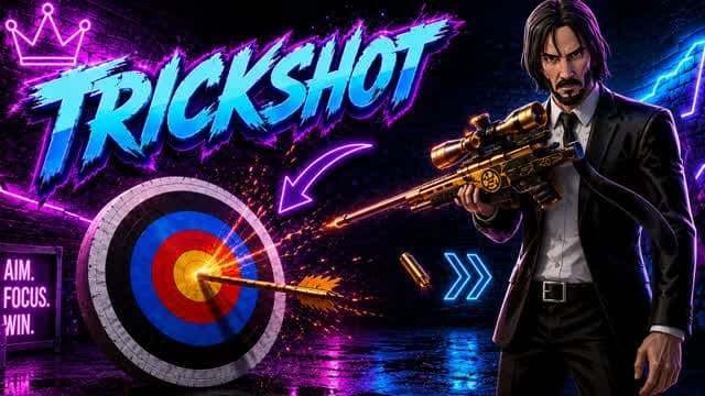 TRICKSHOT foucs — Fortnite Creative map cover art
