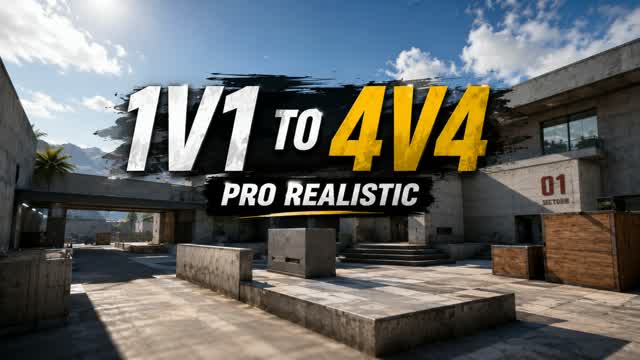 1v1 to 4v4 best realistic — Fortnite Creative map