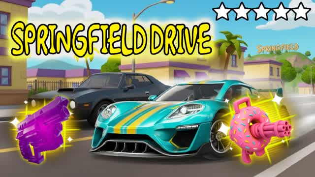 🚗 SPRINGFIELD DRIVE 🍩 — Fortnite Creative map cover art