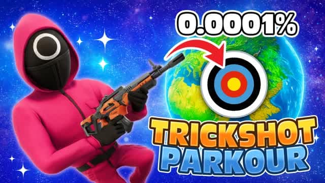🦑CRAZY SQUID GAME TRICKSHOT PARKOUR🎯 — Fortnite Creative map cover art