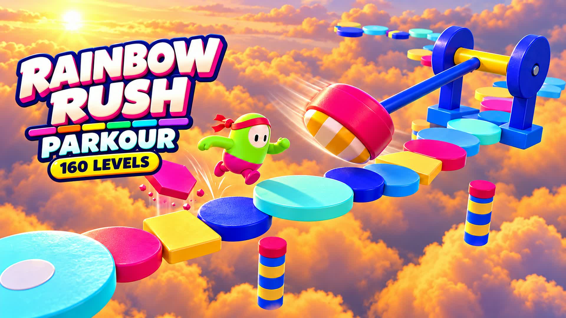 🌈 RAINBOW RUSH PARKOUR — 160 LEVELS — Fortnite Creative map