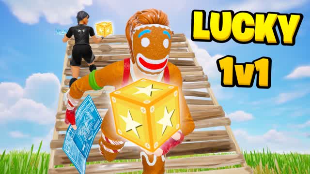 1v1 With Lucky Blocks 🌟 — Fortnite Creative map cover art