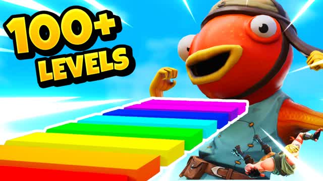 100+ Level Easy Obby — Fortnite Creative map cover art