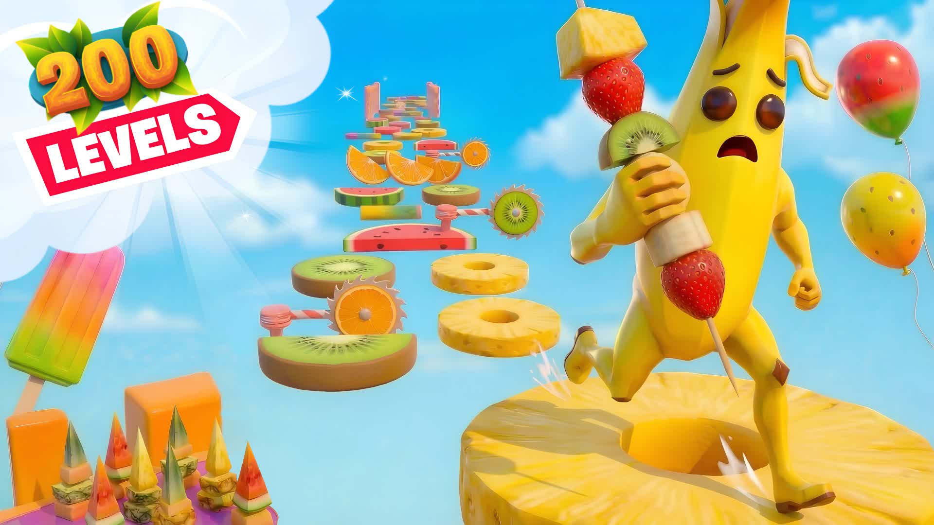 🍌 200 Level Fruit Deathrun — Fortnite Creative map