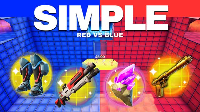 SIMPLE RED VS BLUE 🔴🔵 — Fortnite Creative map cover art