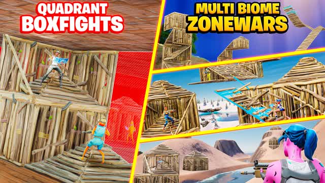 [32p] Box Fights + Zone Wars — Fortnite Creative map cover art