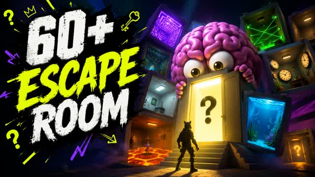 🧠60+ ESCAPE ROOM🧠 — Fortnite Creative map cover art
