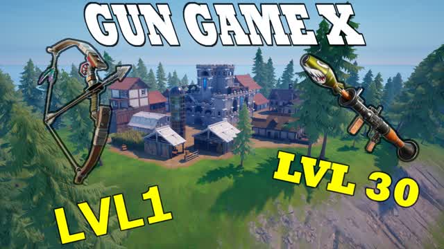 Gun Game X — Fortnite Creative map cover art