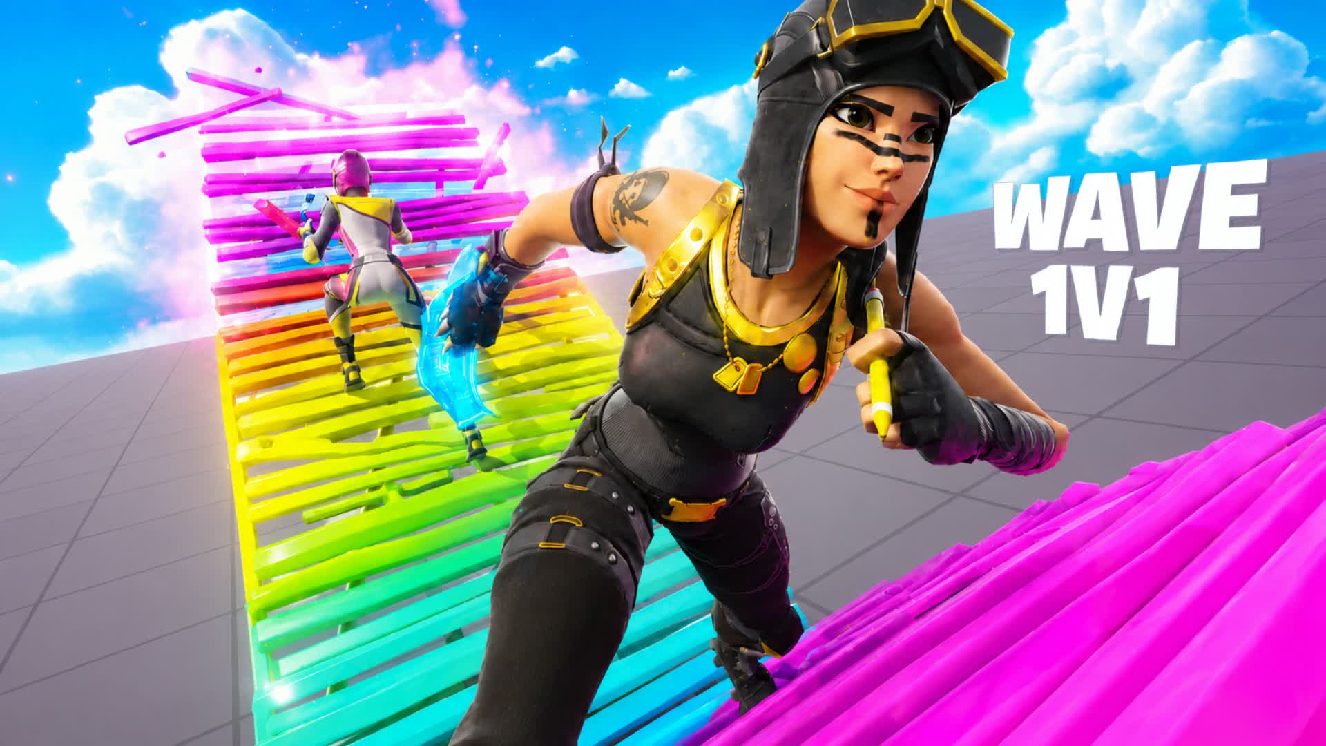 Wave 1v1 Build Fights (200 Pumps) — Fortnite Creative map