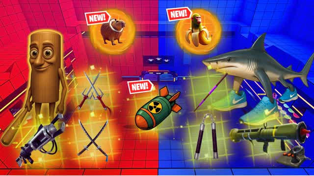 🔥 BRAINROT RED VS BLUE 🔵🔴 — Fortnite Creative map cover art