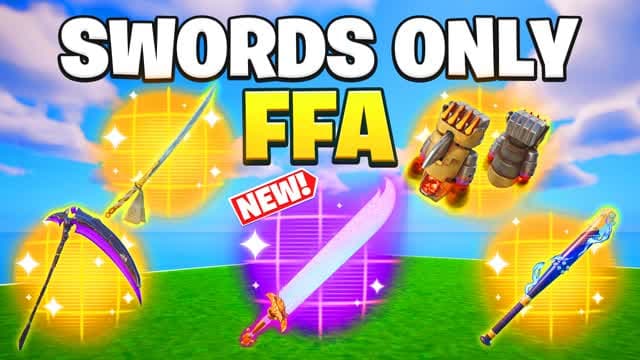 CRAZY SWORDS ONLY FFA Melee — Fortnite Creative map cover art