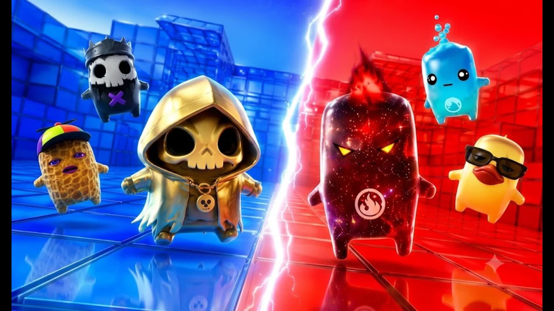 RED VS BLUE FIRE DEATH — Fortnite Creative map