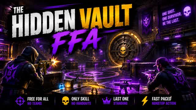The Hidden Vault FFA — Fortnite Creative map cover art