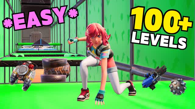 アスレチック Parkour Deathrun 100+ — Fortnite Creative map cover art