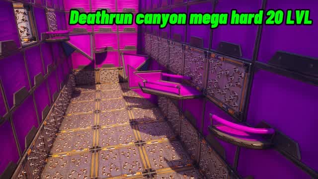 Deathrun canyon mega hard 20 LVL — Fortnite Creative map cover art