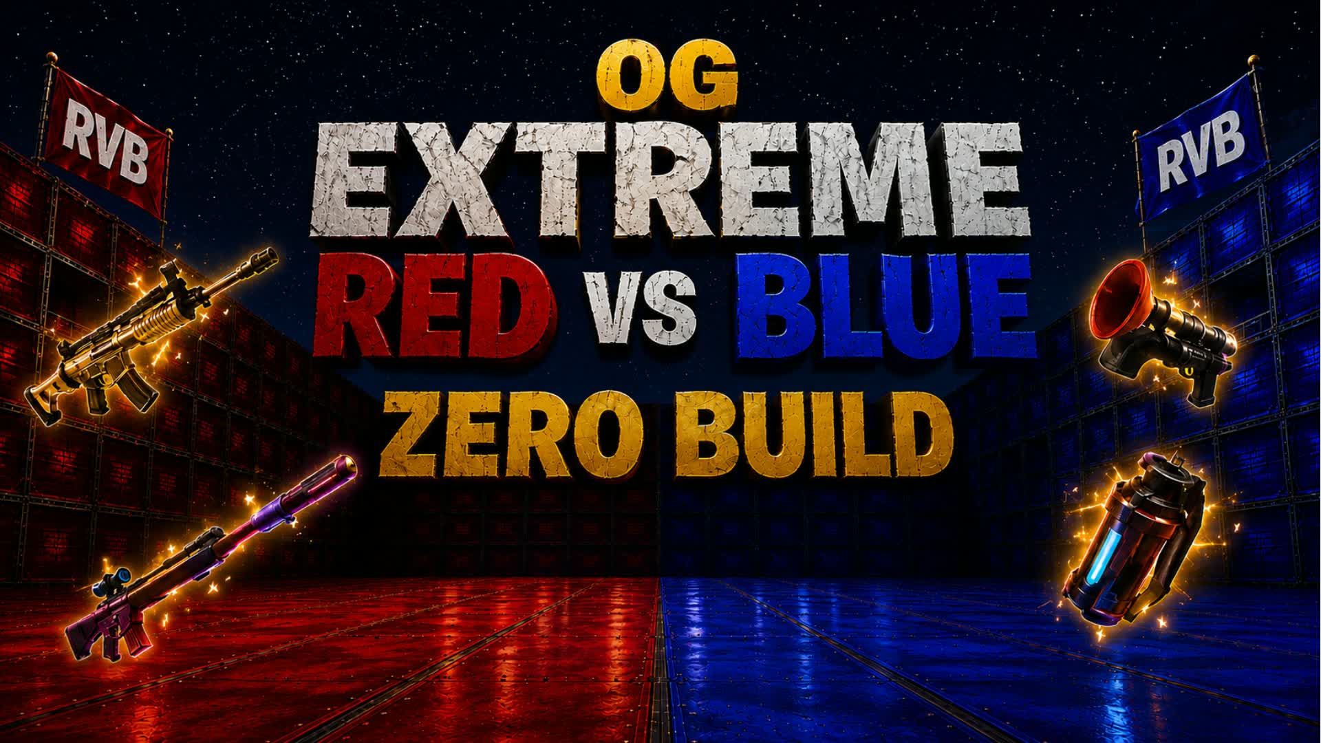 🔴OG Extreme Red Vs Blue Zero Build🔵 — Fortnite Creative map