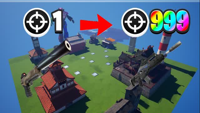 FUNNY GUN GAME 🎯 — Fortnite Creative map cover art