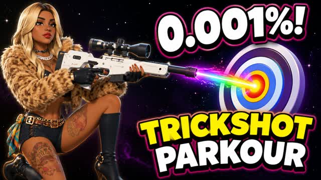 SUPER TRICKSHOT PARKOUR🎯(65+ LVL) — Fortnite Creative map