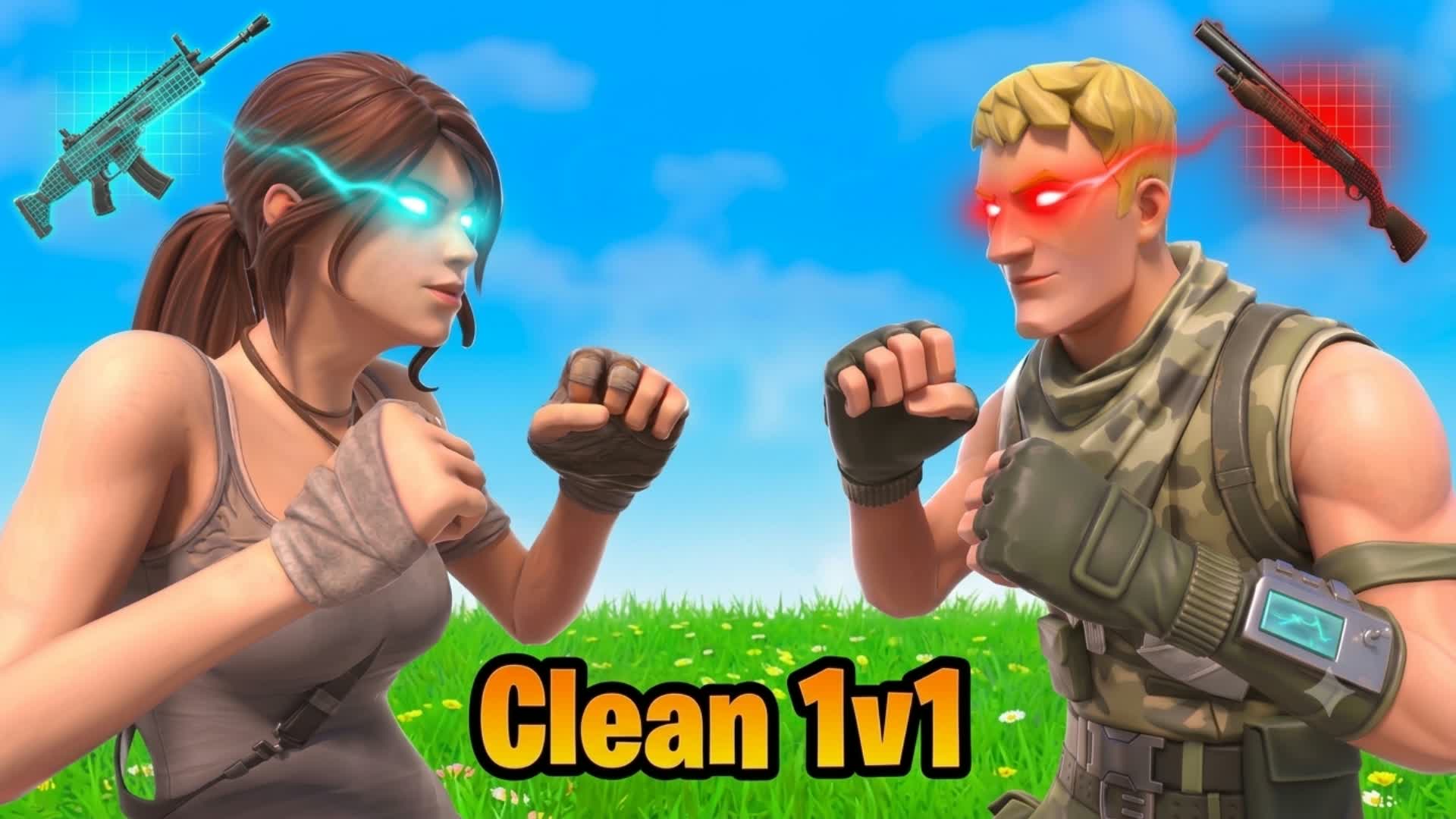 Clean 1v1 Camp Build Fight — Fortnite Creative map