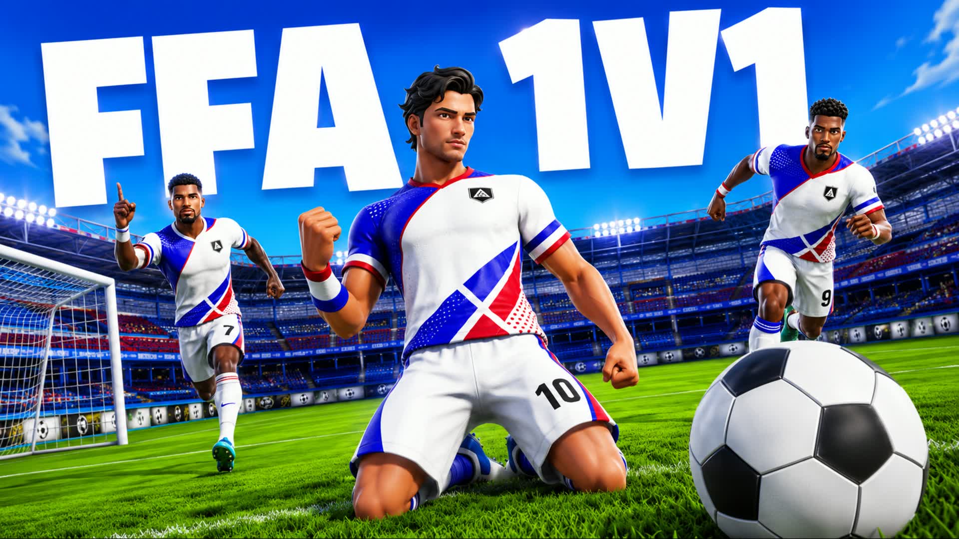 Football 1v1 FFA ⚽ - ALL GUNS & RIDES — Fortnite Creative map