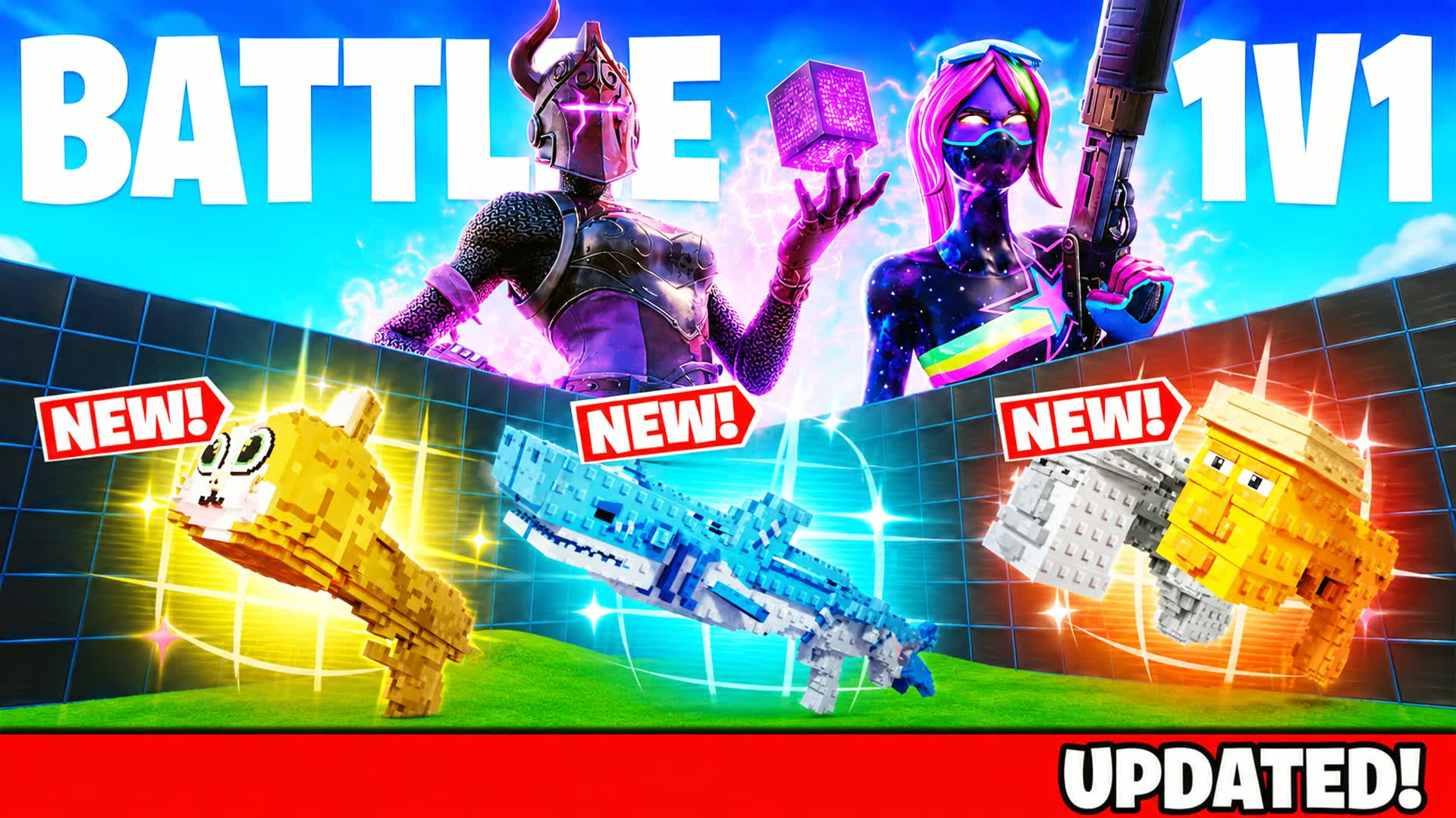 BATTLE 1V1 FFA - ALL GUNS & RIDES — Fortnite Creative map