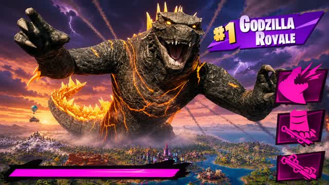 GODZILLA CITY DEFENSE FFA — Fortnite Creative map