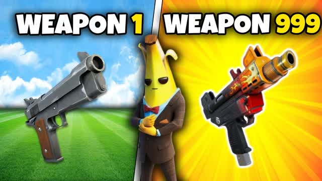 [CRAZY] GUN GAME [1 HP] — Fortnite Creative map cover art