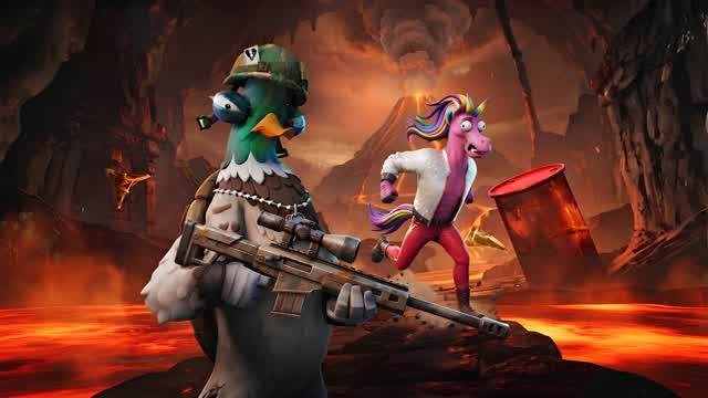 SNIPER ONE SHOT VOLCANO🌋 — Fortnite Creative map