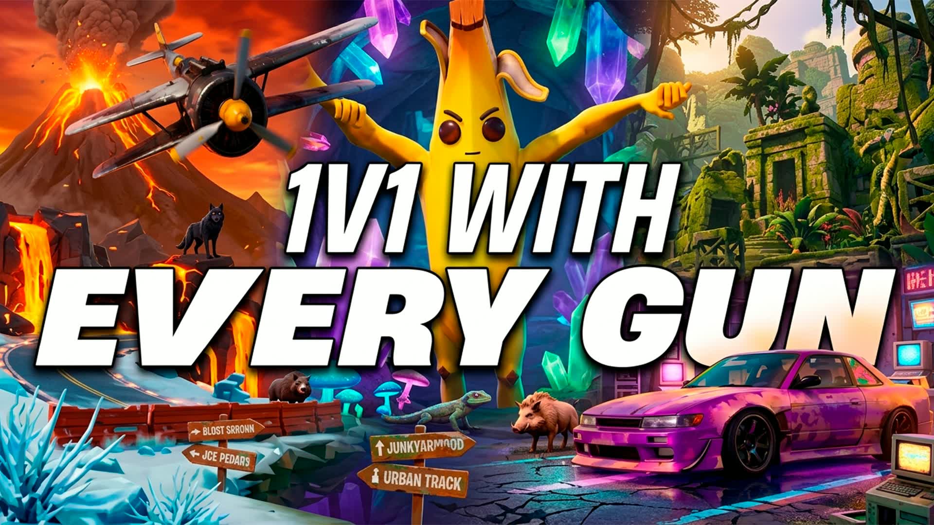 FIGHT WILD 1V1 WITH EVERY GUN — Fortnite Creative map