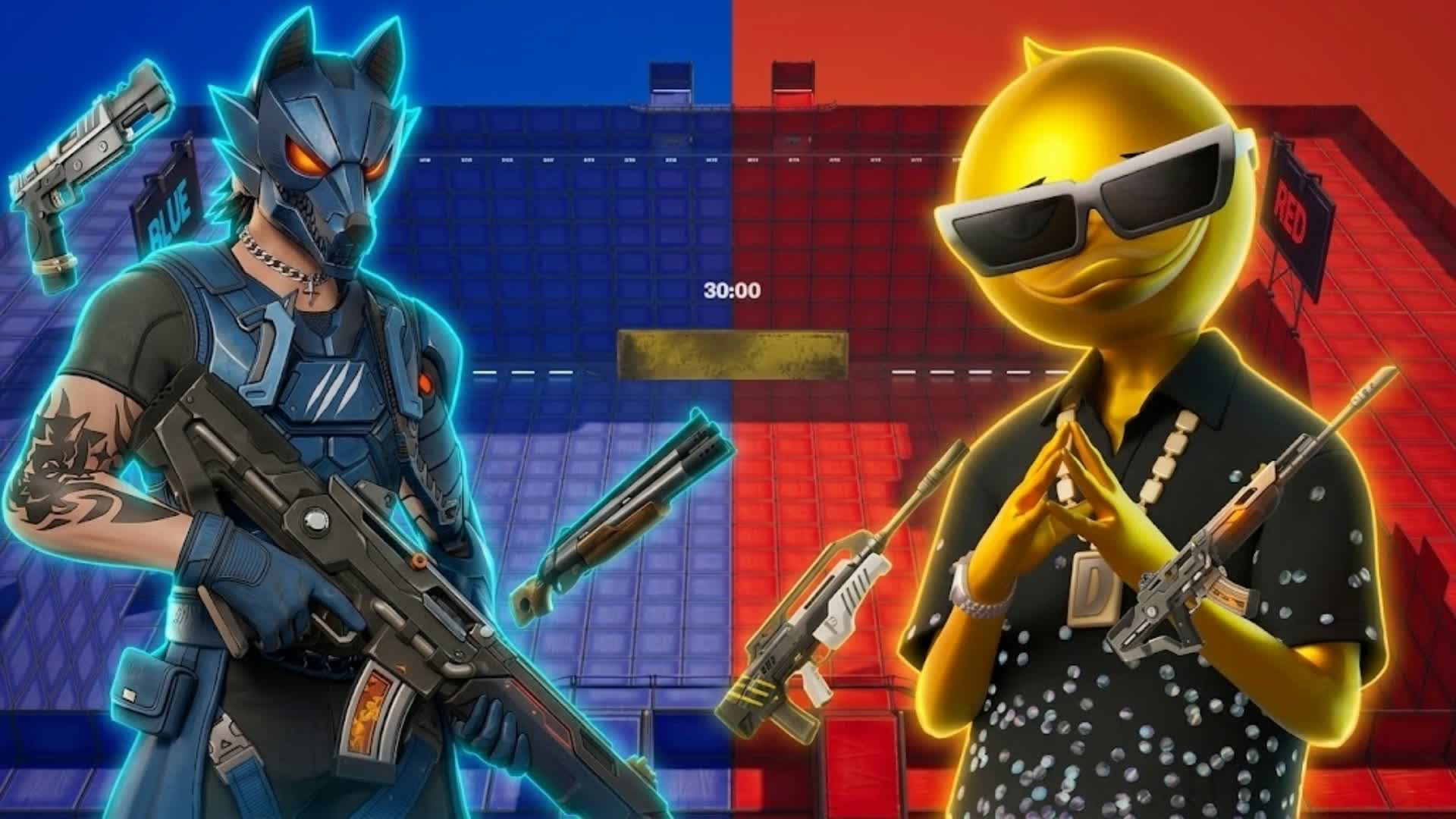 🔴 AGENT vs BOSS: Red vs Blue 🔵 — Fortnite Creative map