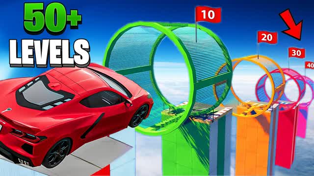 🌈OBBY CAR PARKOUR🌈 — Fortnite Creative map cover art