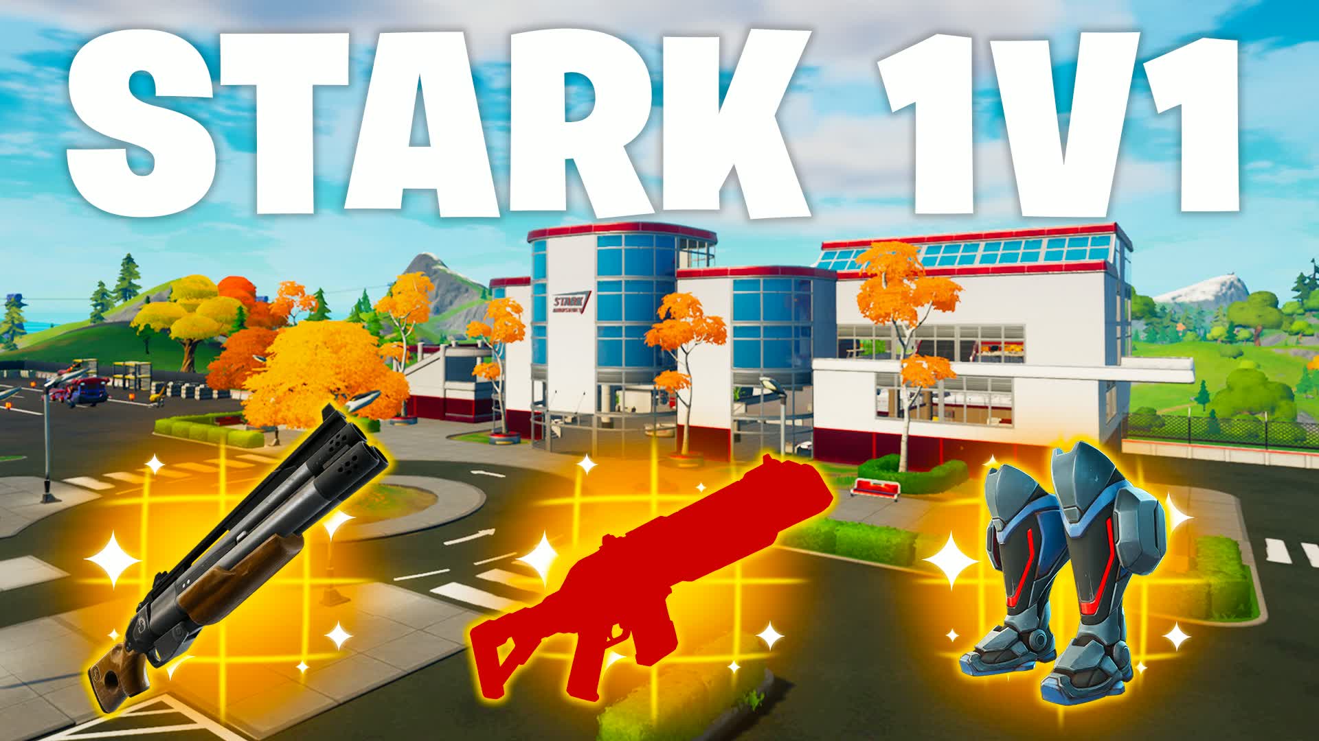 STARK 1V1 ALL GUNS & VEHICLES — Fortnite Creative map