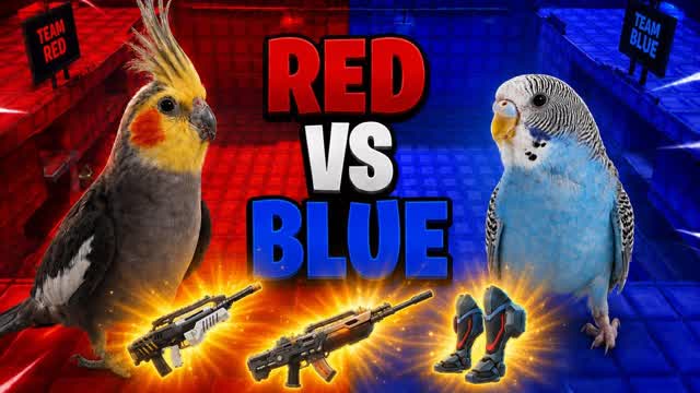 RED VS BLUE COCKATIEL VS BUDGIE 🔴🔵 — Fortnite Creative map
