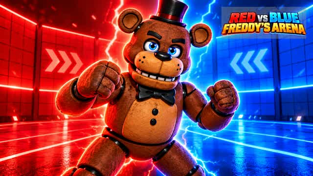 🐻 RED vs BLUE: FREDDY’S ARENA — Fortnite Creative map cover art