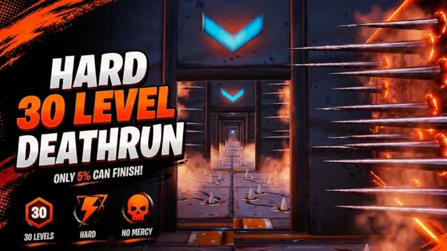 30 LEVELS HARD DEATHRUN — Fortnite Creative map cover art