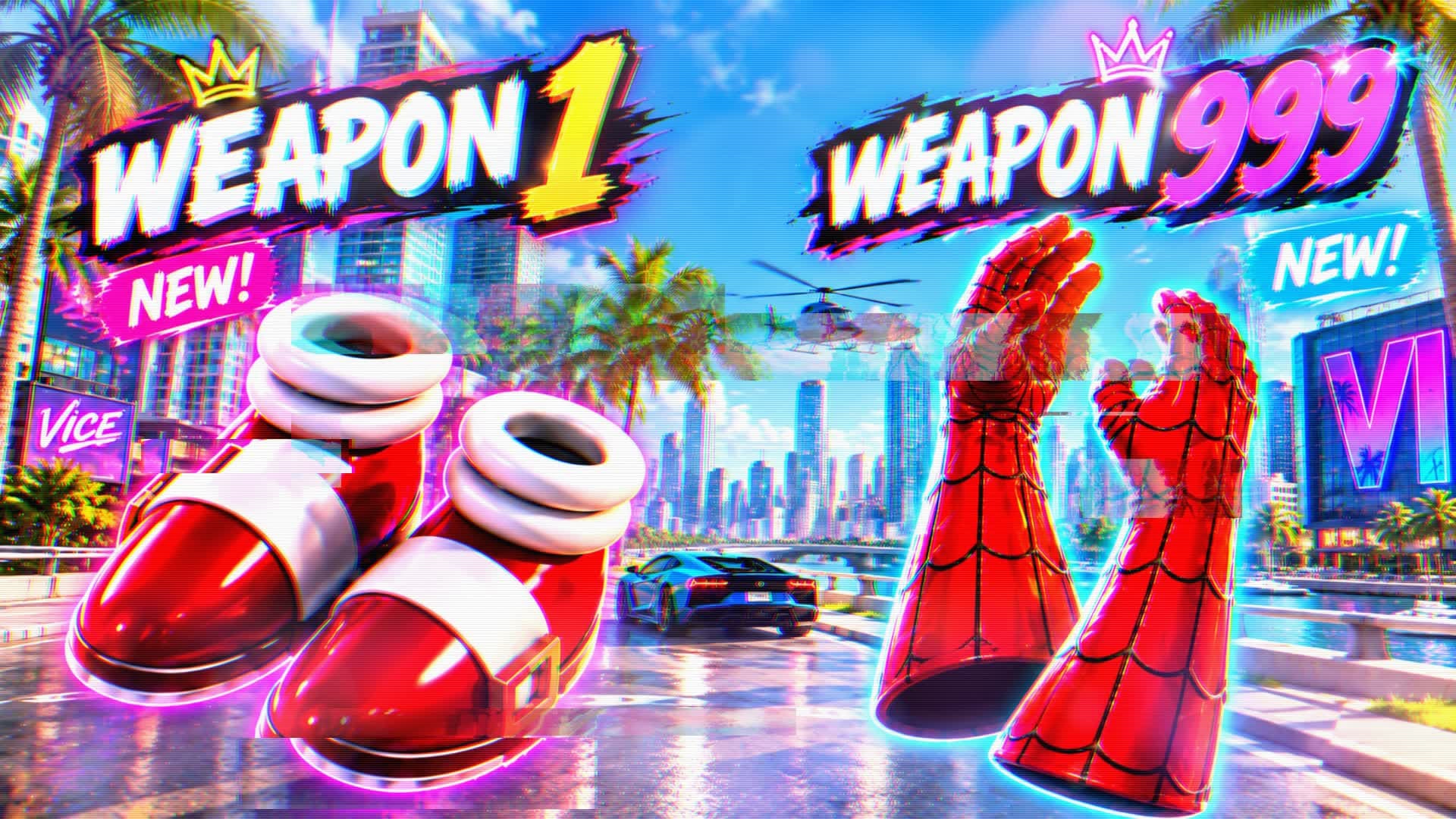 🌴SURPRICE GUN GAME AND DRIVING CITY🚗 — Fortnite Creative map