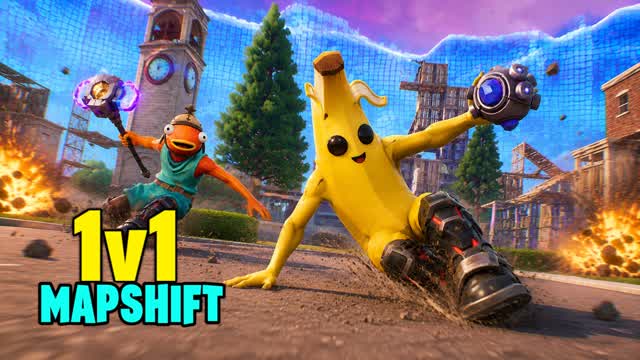 MAPSHIFT: 1v1 - 4 MAPS! — Fortnite Creative map cover art