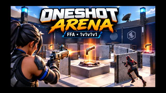 OneShot Arena FFA (1v1v1v1) — Fortnite Creative map cover art