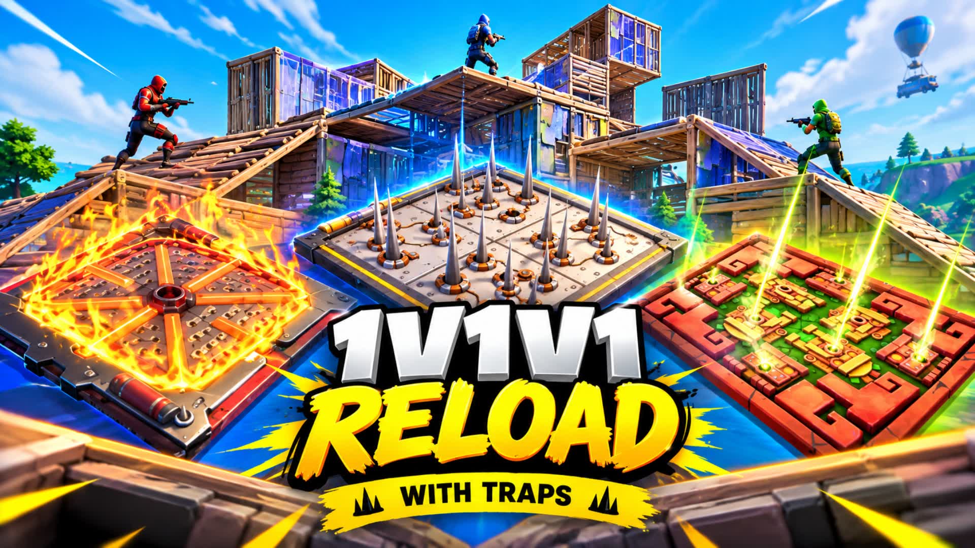 1V1V1 RELOAD - WITH TRAPS — Fortnite Creative map
