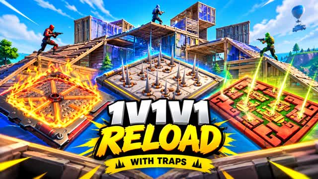 1V1V1 RELOAD - WITH TRAPS — Fortnite Creative map cover art
