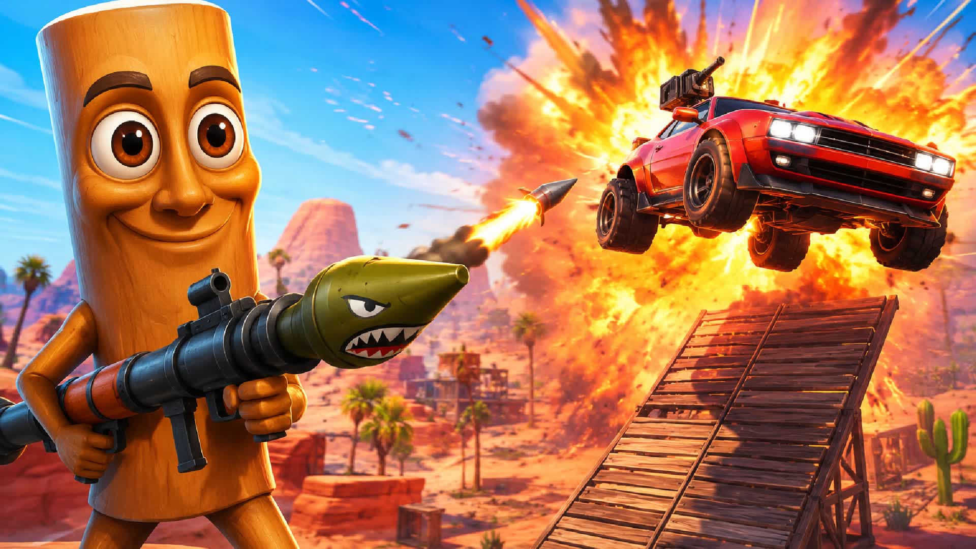 DESERT CARS VS ROCKETS — Fortnite Creative map
