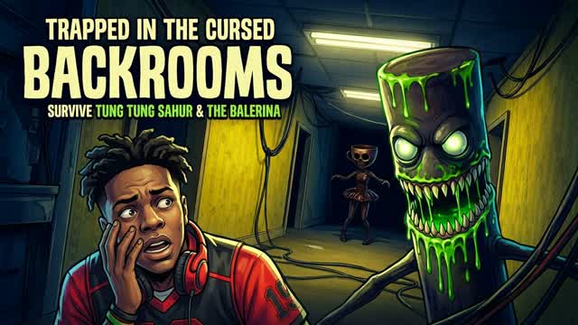 ESCAPE THE BRAINROT BACKROOMS — Fortnite Creative map cover art