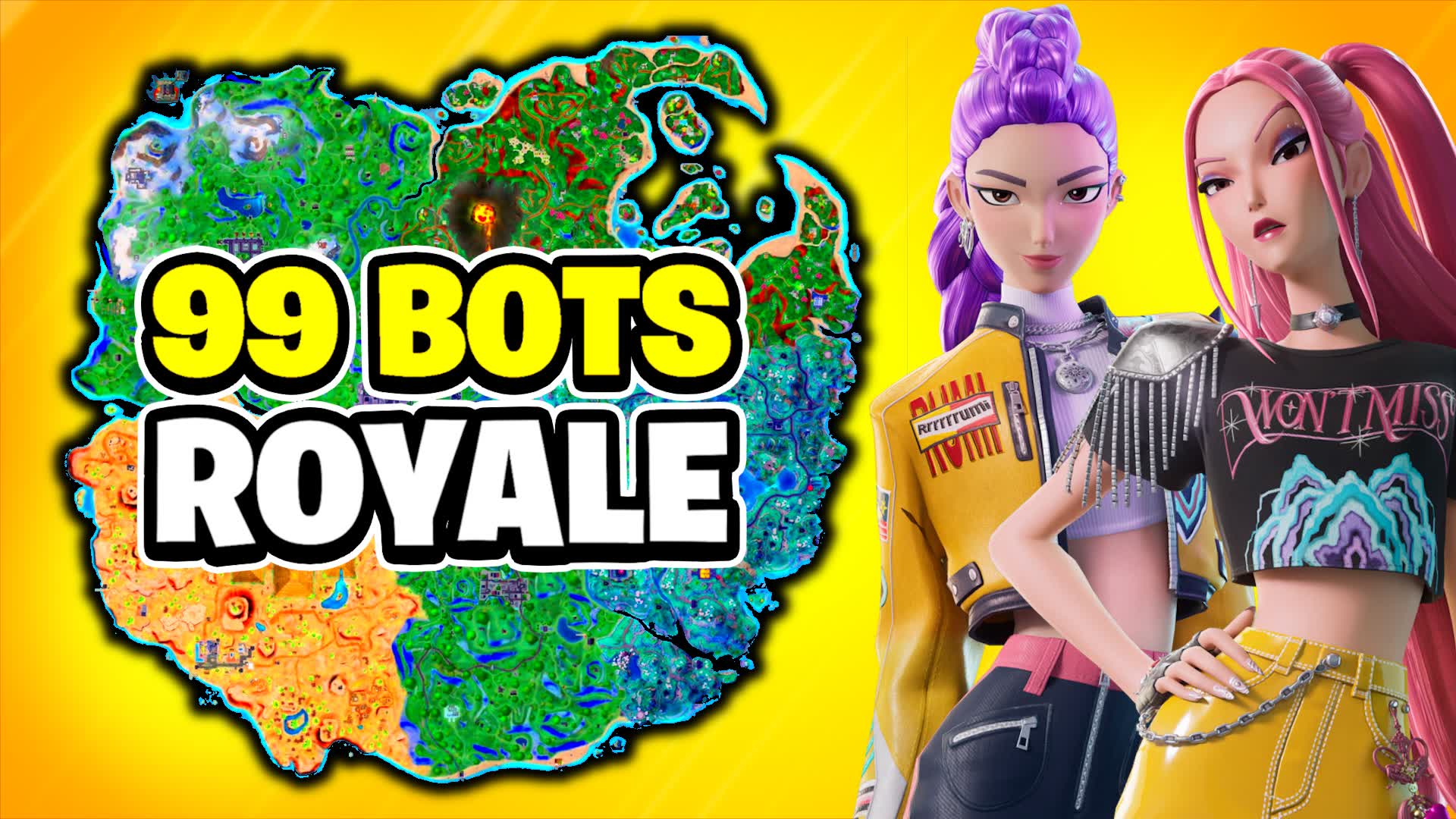 99 BOTS KPOP HUNTERS FREE FOR ALL GUNS — Fortnite Creative map