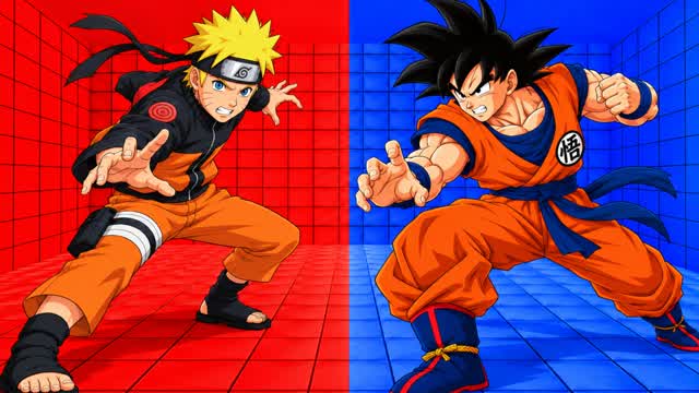 NARUTO VS GOKU RED VS BLUE RVB 67! 🔴🔵 — Fortnite Creative map cover art