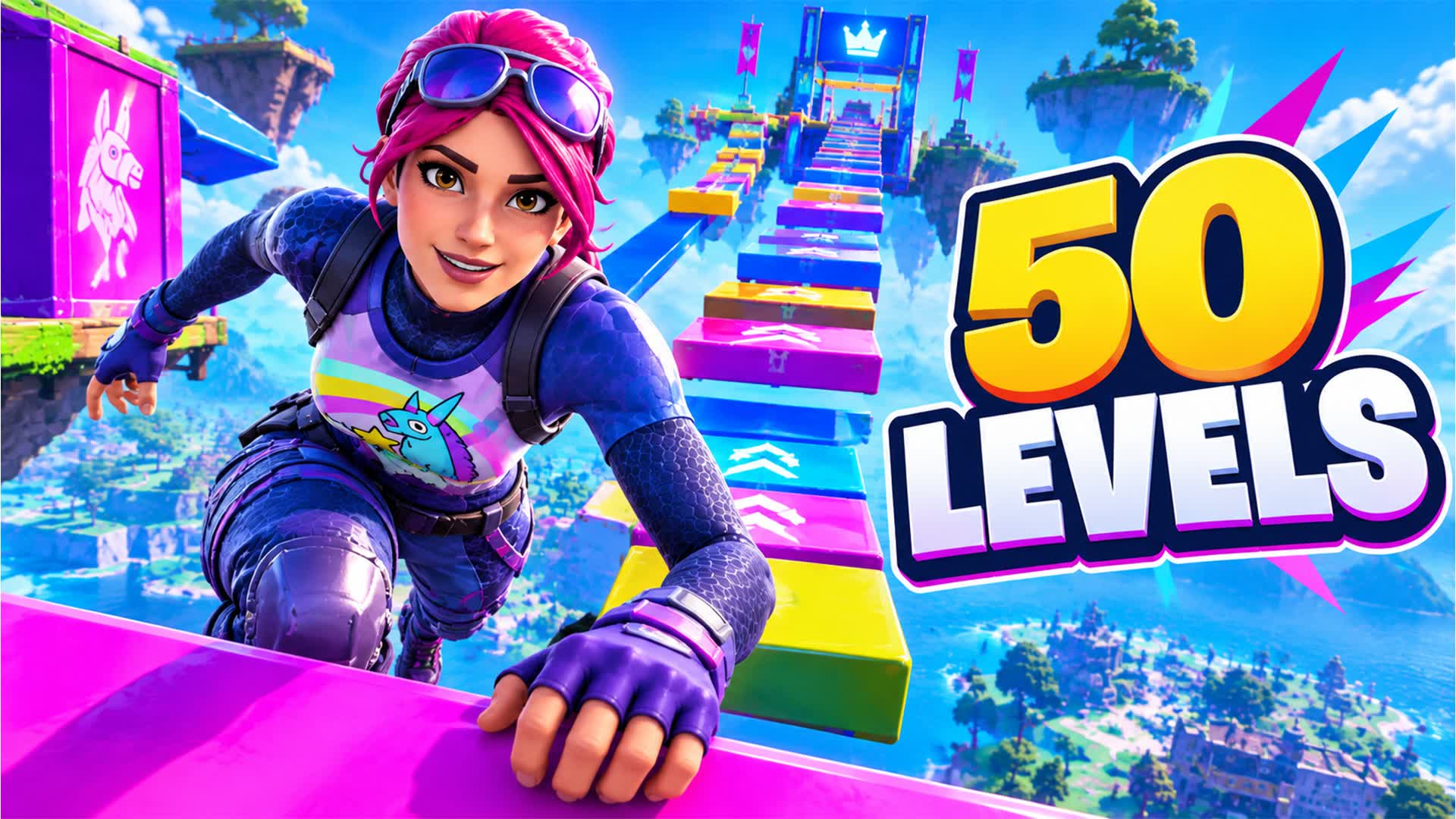 ⭐50 LEVELS EASY PARKOUR — Fortnite Creative map