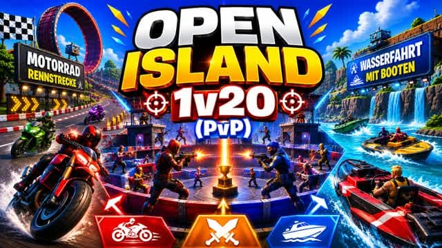 Open Island 1v20 [PvP] — Fortnite Creative map