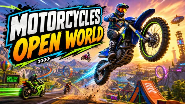 Motorcycles Open World — Fortnite Creative map cover art