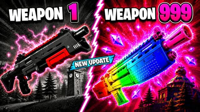 MEGA CHAOS 🔫 GUN GAME 🎯 ONE SHOT⭐️BOTS — Fortnite Creative map cover art