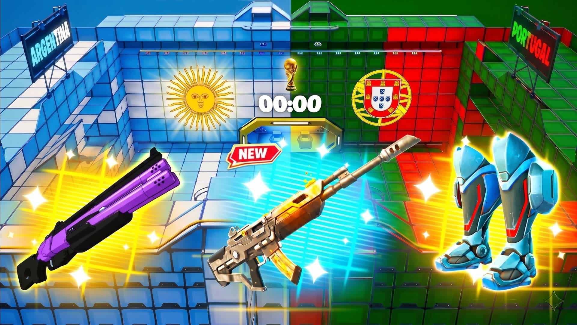 🔴Portugal VS Argentina🔵- CR7 VS MESSI — Fortnite Creative map